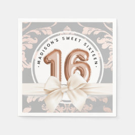 Sweet 16 Luxury Rose Gold Löwen Damaskus Serviette