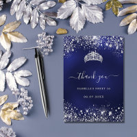 Sweet 16 marineblau silberner Glitzer tiara