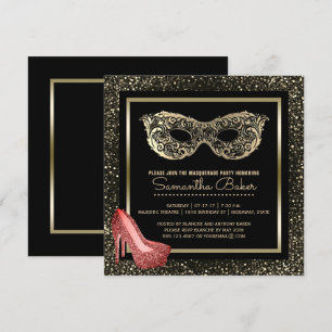 Sweet 16 Masquerade Ball  Rosa Gold 16 . Geburtsta Einladung