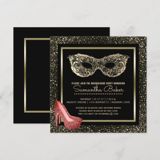 Sweet 16 Masquerade Ball| Rosa Gold 16 . Geburtsta Einladung