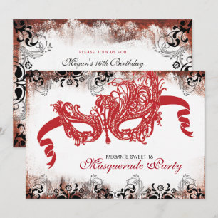 Sweet 16 Masquerade Party Einladung