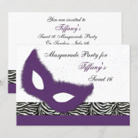Sweet 16 Masquerade Party Einladung
