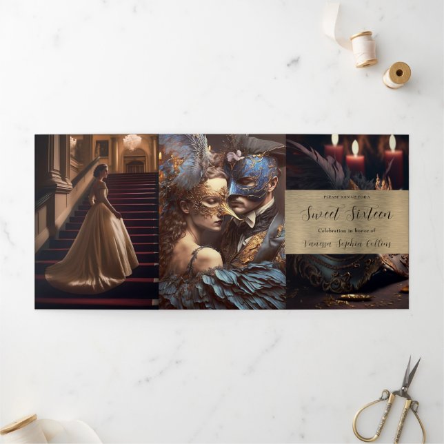 Sweet 16 Masquerade Party Invitation (Extérieur)