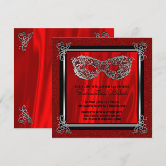 Sweet 16 Masquerade | Red 16 . Geburtstag Birthday Einladung