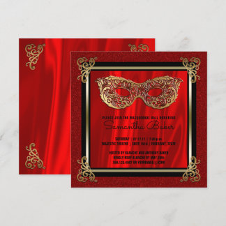 Sweet 16 Masquerade | Red 16 . Geburtstag Birthday Einladung