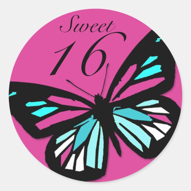 Sweet 16 Matching Butterfly Sticker (Vorderseite)