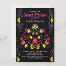 Sweet 16 mexikanische Party Blume Schwarzer Geburt