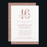 Sweet 16 Minimal Rose Rosa Rosa Glitzer Geburtstag Einladung<br><div class="desc">Eine schlichte und minimalistisch-elegante Rose Gold Glitzer Stripe Design mit einer trendigen,  gedämpften rosa Typografie und einem individuellen Geburtstagsmonogramm auf einer schlichten und schicken modernen,  süßen 16 Geburtstagseinladung für das Chill Girly Girly,  das klassische Eleganz bevorzugt. Party-Dekorationselemente werden auch im Paper Traube Designer Shop koordiniert!</div>