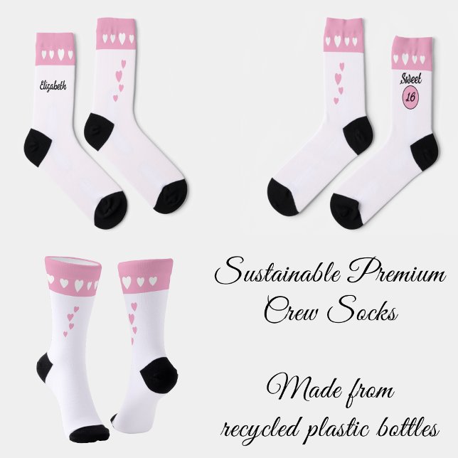 Sweet 16 name Rosa Geburtstag Socken (Von Creator hochgeladen)