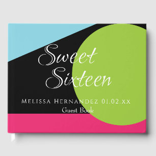 Sweet 16 Neon-Leuchten-im-Dunkeln-Party-Geometrie Gästebuch
