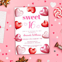 Sweet 16 Niedlich Pink Chic Girly Birthday Party Einladung