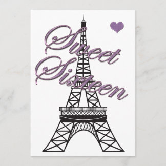 Sweet 16 Paris Eiffelturm Geburtstagsfeier Einladu Einladung