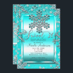 SWEET 16 Party Aquamariner Glitzer Glam Winterschn Einladung<br><div class="desc">SWEET 16 Party Aquamariner Glitzer Glam Winterschneeflocken Einladungen.</div>