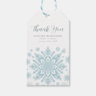 Sweet 16 Party Blue Snowflake Vielen Dank für Ihre Geschenkanhänger