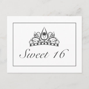 Sweet 16 Party Crown Ankündigung Einladung Postkarte