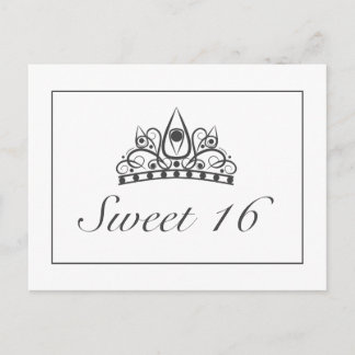 Sweet 16 Party Crown Ankündigung Einladung Postkarte