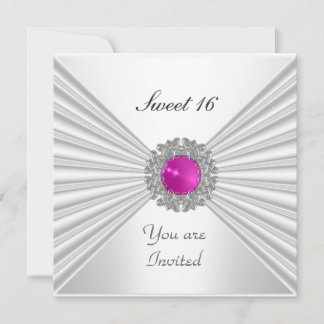 Sweet 16 Party Einladung White Pink Jewel