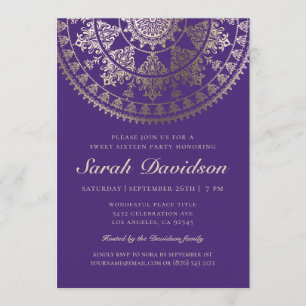 Sweet 16 Party Einladungen - Eleganter Goldschmied