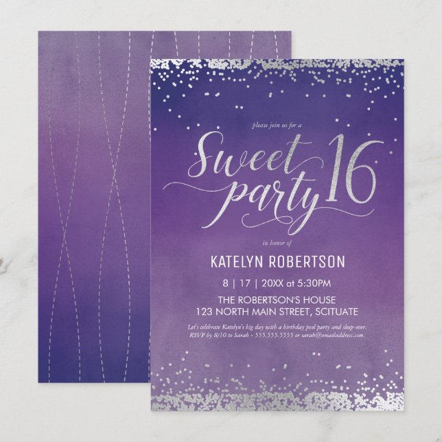 Sweet 16 Party Invitation - 16e anniversaire Invit (Devant / Derrière)