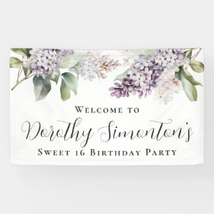 Sweet 16 Party Lila Lilac Spring Blume Willkommen Banner