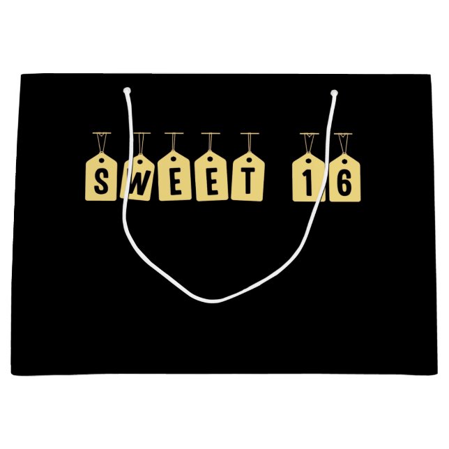 Sweet 16-Party-Lüfter Große Geschenktüte (Vorderseite)