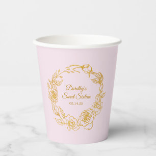 Sweet 16 Party Luxe Gold Rose Pink Pappbecher