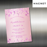Sweet 16 Party rosa Sterne Magnet Einladung<br><div class="desc">Ein moderner,  stilvoller und glamouröser Einladungs-Magnet für die Sweet 16,  16. Geburtstagsparty eines Mädchens. Ein rosa Hintergrund mit Sternen. Personalisieren und fügen Sie einen Namen und Party-Details hinzu.</div>