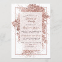 Sweet 16 Party Rose Gold Glitzer & Elegantes Scrip