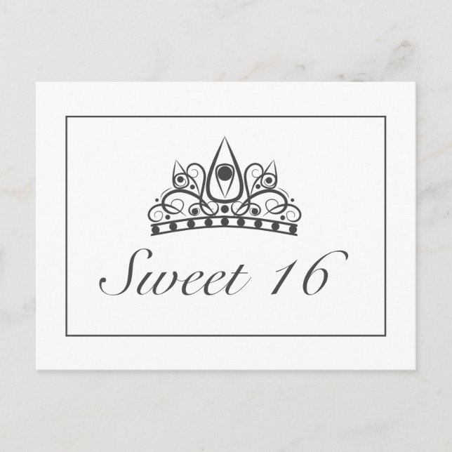 Sweet 16 Party UAWG Ankündigung Einladung Postkarte (Vorderseite)