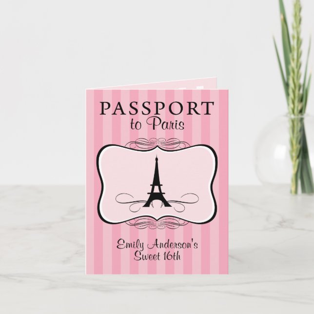 Sweet 16. Passport-Einladung Einladung (Vorderseite)
