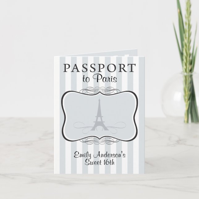 Sweet 16. Passport-Einladung Einladung (Vorderseite)