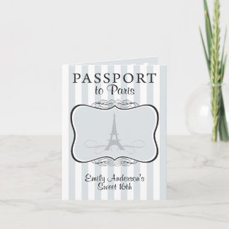Sweet 16. Passport-Einladung Einladung
