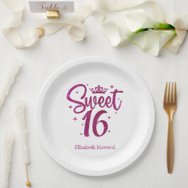 Sweet 16 Personalisiert Paper Pappteller