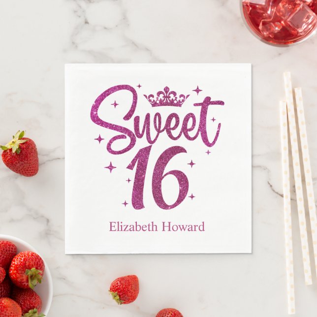 Sweet 16 Personalisiert Paper Serviette (Beispiel)