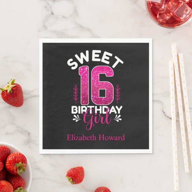Sweet 16 Personalisiert Paper Serviette (Beispiel)