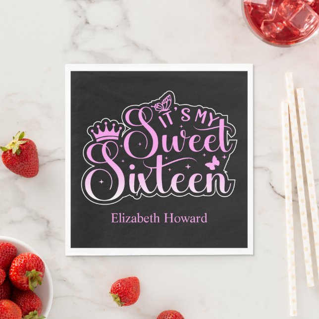 Sweet 16 Personalisiert Paper Serviette (Beispiel)
