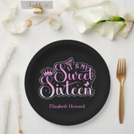 Sweet 16 Personalisiert Pappteller