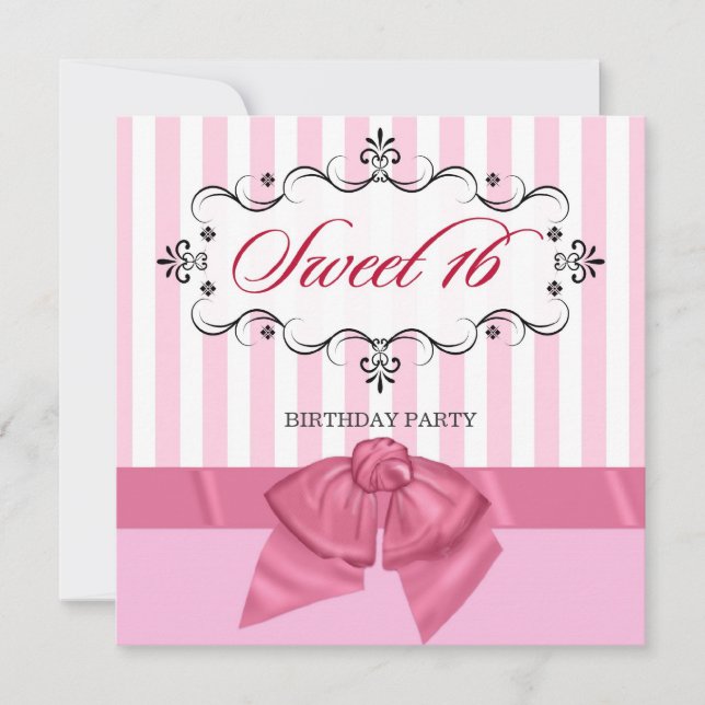 Sweet 16 - Personalisierte Einladungen zur Geburts (Vorderseite)