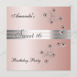 Sweet 16 Pink Birtday Party Einladung