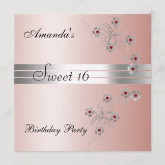 Sweet 16 Pink Birtday Party Einladung