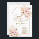 Sweet 16 Pink Boho Pampas Grass Girl Einladung<br><div class="desc">Sweet 16 Pink Boho Pampas Grass Einladung Girl,  Wildblume,  Daisy,  Modern Birthday Einladung Aufnahme Stimme kann in jedem Anlass geändert werden. Pampas Grass Girl Geburtstag</div>