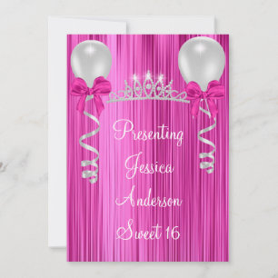 Sweet 16 Pink White Silver Jewel Tiara Formal Einladung