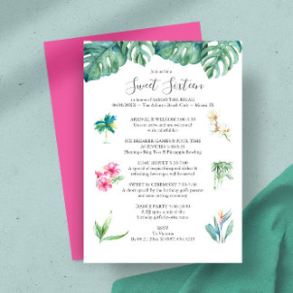 Sweet 16 Pool Party Geburtstag Einladungen