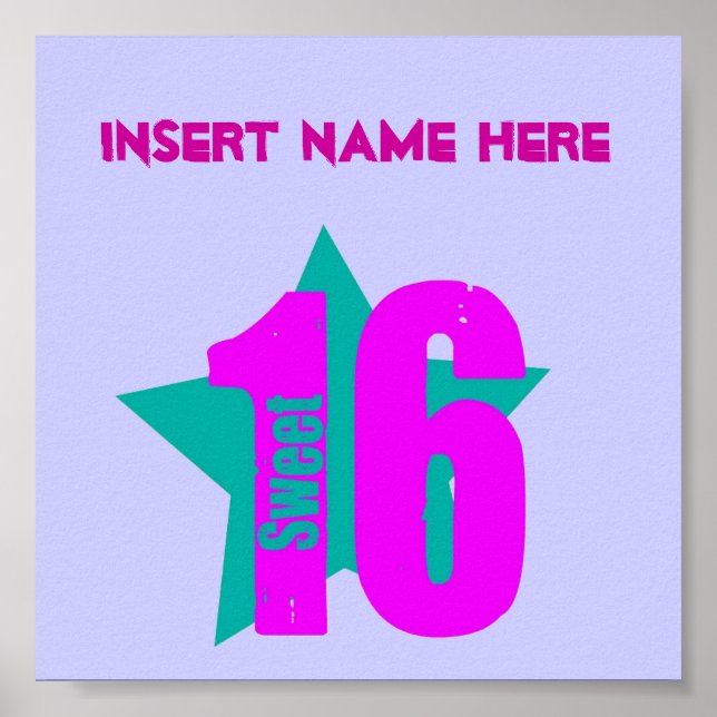 Sweet 16 Poster (Name einfügen) (Vorne)