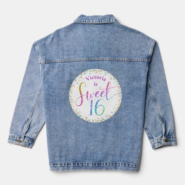Sweet 16 Rainbow Ombre Parties scintillant Confett (Verso)