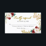 Sweet 16 Red Blush Bloral Butterfly UAWG Umschließ Visitenkarte<br><div class="desc">Adorable, rote goldene Blüte, 16 . Geburtstag Geburtstagsparty Antwortkarte. Einfach mit Ihren Daten personalisieren. Bitte kontaktieren Sie mich per Chat, wenn Sie Fragen zum Kunstwerk haben oder eine Anpassung benötigen. Karo der Auflistung für weitere Elemente. BITTE BEACHTEN SIE: Für Unterstützung bei Bestellungen, Versand, Produktinformationen usw. wenden Sie sich direkt an...</div>