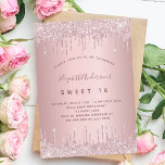 Sweet 16 rosa staubige Rose Tropfen Einladung<br><div class="desc">Eine moderne,  stilvolle und glamouröse Einladung für eine Girl's Sweet 16,  16. Geburtstagsparty. Eine staubige Rose,  rosa Hintergrund mit Imitat Glitzer Tropfen,  Farbe Tropflook. Der Name wird mit einem handgeschriebenen Stilskript geschrieben. Personalisieren Sie Ihre Party-Daten und fügen Sie sie hinzu.</div>
