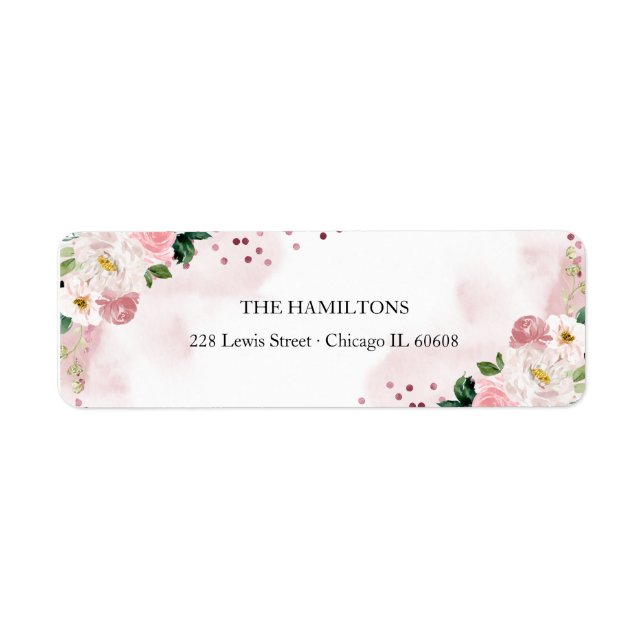 Sweet 16 Rose Gold Blush Wasserfarbe Blütenfarben (Vorne)