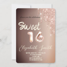 Sweet 16 Rose gold Erröten Glitzer