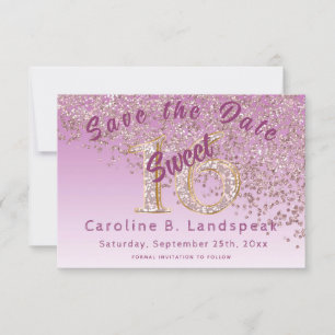 Sweet 16 Rose Gold Glitzer Chic Glitzer Nummer 16 Save The Date